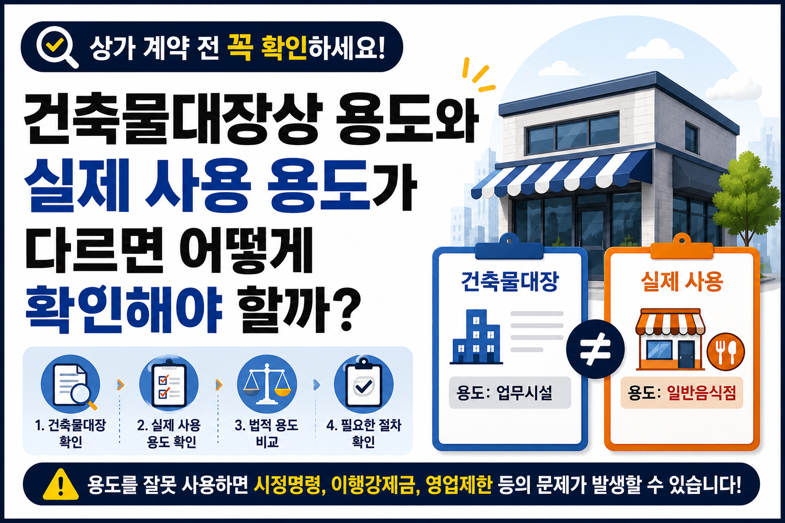 건축물대장상 용도와 실제 사용 용도가 다르면 어떻게 확인