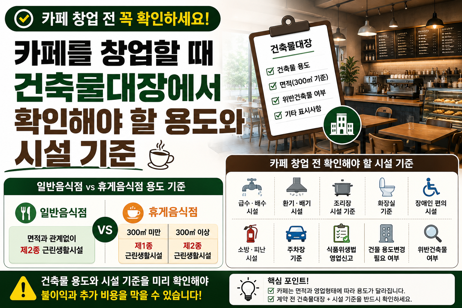카페를 창업할 때 건축물대장에서 확인해야 할 용도와 시설 기준